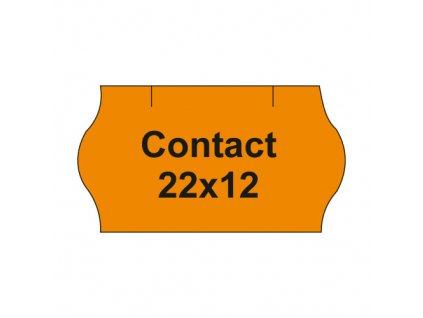 Etikety cen. CONTACT 22x12 oblé - 1500 etikiet/kotúčik, oranžové