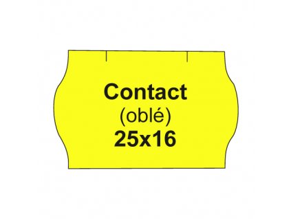 Etikety cen. CONTACT 25x16 oblé - 1125 etikiet/kotúčik, žlté