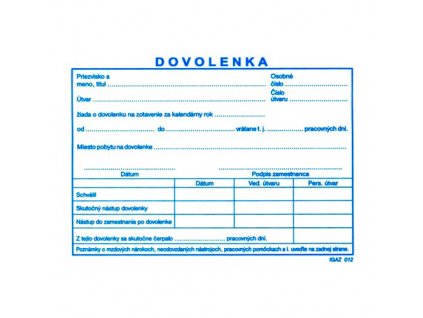 Dovolenka A6 (912) samoprepis