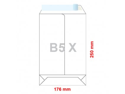 Obálky B5 X 176 x 250 mm dno tašky biele, samolepiace, krycia páska /10ks