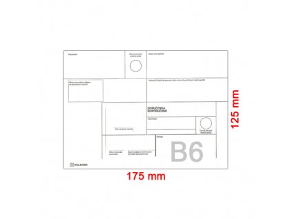 Obálky B6 STRIP 125x175 mm doporučene, 25 ks, krycia páska