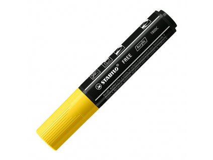 Akrylový popisovač STABILO FREE Acrylic T800C Klinový hrot 4-10 mm - žltý