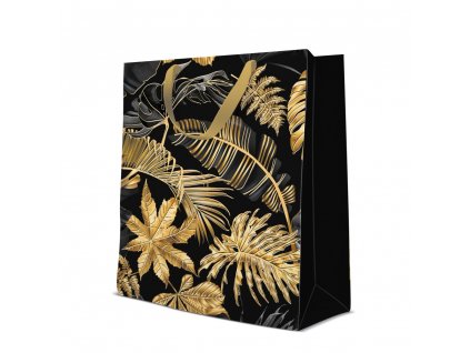 Darčeková taška veľká - Gold Leaves 26,5x13x33,5 cm