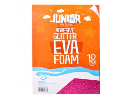 Dekoračná pena A4 EVA Glitter ružová samolepiaca 2,0 mm, sada 10 ks