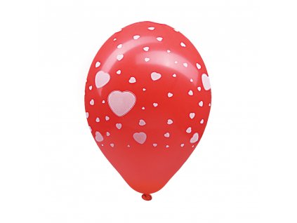 Balón L 30 cm, Srdce biele /100 ks/
