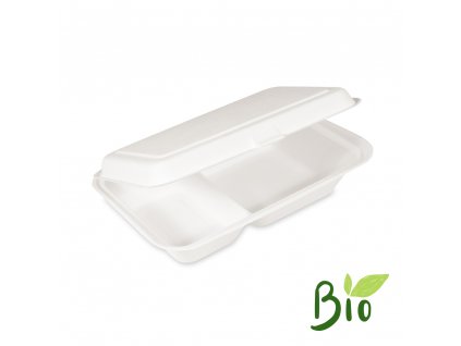 Menu box 2-dielny BIO cukrová trstina 250x162x63 mm, 50 ks