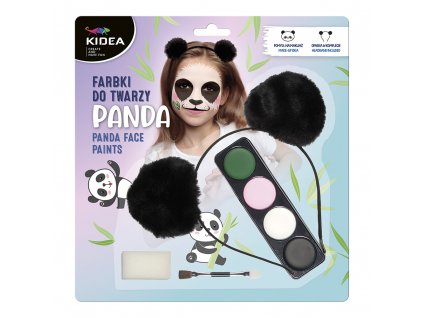 Farby na tvár PANDA - 4 farby + štetec a čelenku (sada)