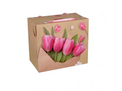 Darčeková taška Bag box - Flowers (22,5x13,5x20 cm)