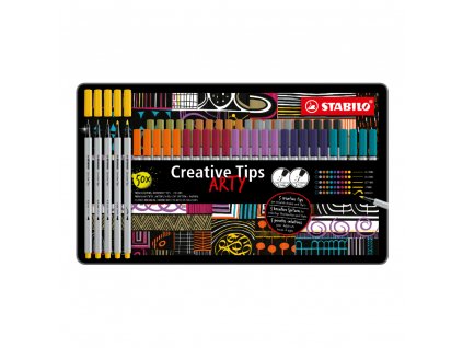 Kreatívny set STABILO Creative Tips URBAN (10 rôznych farieb) 50 ks sada v plechu