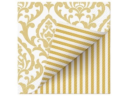 Obrúsky PAW L 33x33cm Double Design Portuguese Tiles Stripe (gold)