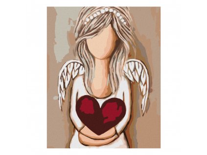 Diamantové maľovanie (s rámom) - Anjel s veľkým srdcom