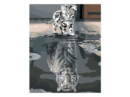 Diamantové maľovanie (s rámom) - Mačiatko alebo tiger