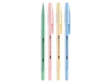 Pero guľôčkové Semi-Gel M&G M5 0,5 mm, modrá náplň (4 farby)