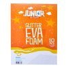 Dekoračná pena A4 EVA Glitter biela 2,0 mm, sada 10 ks