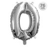 Balón narodeninový 76 cm - číslo 0, strieborný
