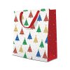 Darčeková taška PAW Colorful Christmas Trees, stredná 20x10x25 cm