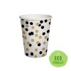 Papierový pohár PAW Eco 250 ml Confetti - gold/black / 10 ks