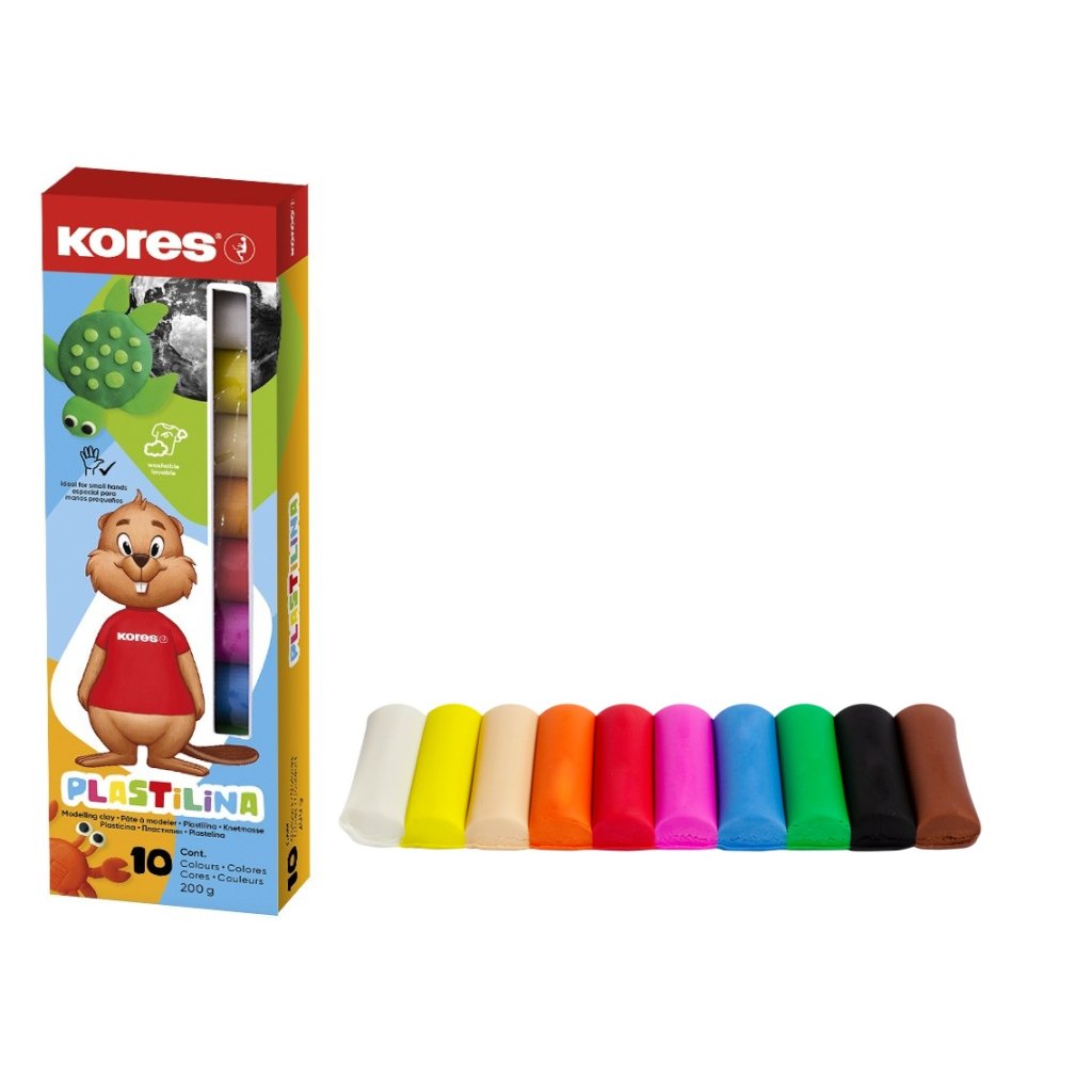 Plastelína 10 barev 200g KORES