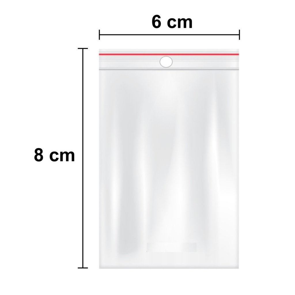 Sáčky rychlouzavírací 6x8cm/100ks s dírkou