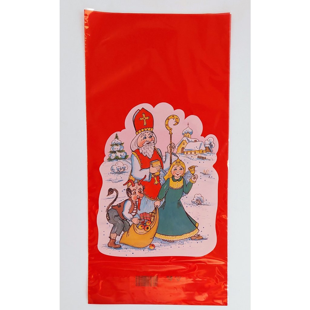 Sáček Mikuláš, 20x40cm, červený
