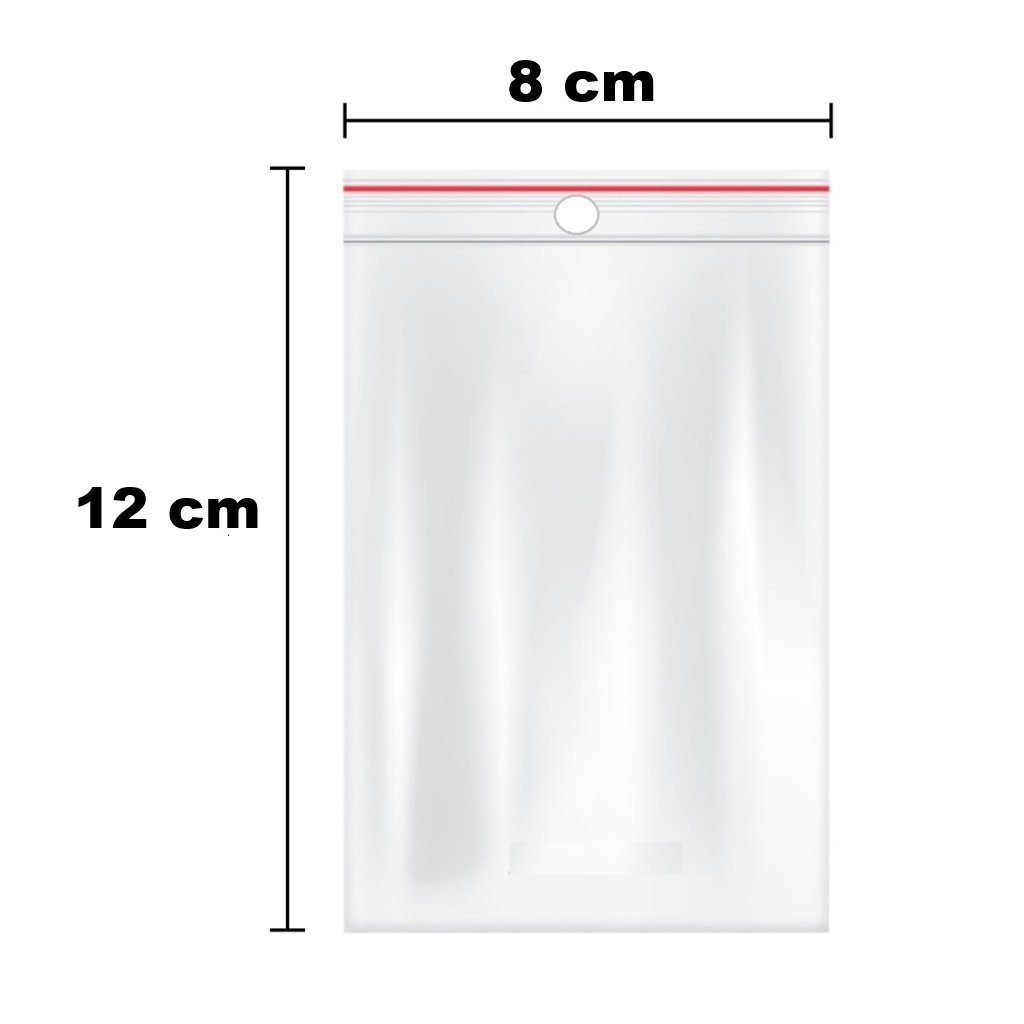 Sáčky rychlouzavírací 8x12cm/100ks s dírkou