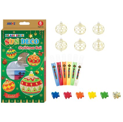 Barvy na sklo sada 6 barev 10,5ml + 6 sklíček Christmas Ball (SD10P6-CH2)