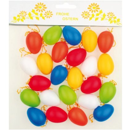 13340 vajicka barevna plastova na zaveseni 4cm 24ks