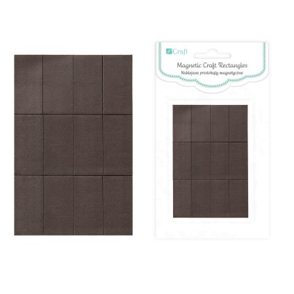 Magnetické obdélníky 1,27x2,5cm, 12ks, samolepicí