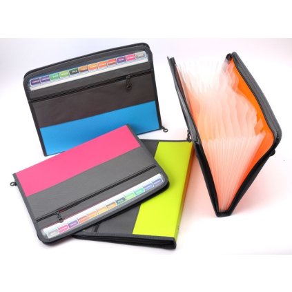 16478 box a4 na dokumenty 12 prihradek se zipem tranbo ks12