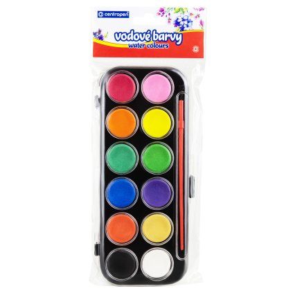 Barvy vodové 12 barev, pr. 30mm
