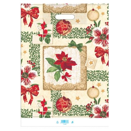 1821 taska vanocni hvezda 35x45cm pruhmat