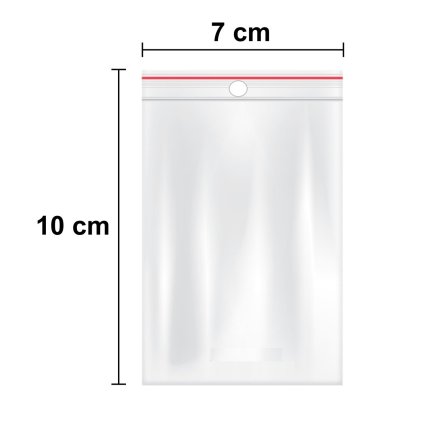 Sáčky rychlouzavírací 7x10cm/100ks s dírkou