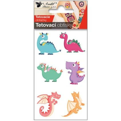 Tetovací obtisky barevní dinosauři