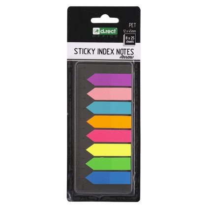 Záložka samolepící 8*45x12mm ŠIPKY + PRAVÍTKO