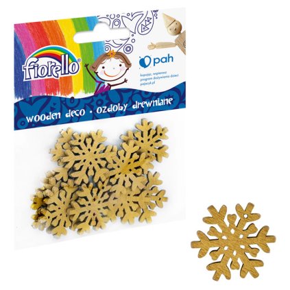 Dekorace dřevěné vločky 3cm, 10ks (GR-WD858)