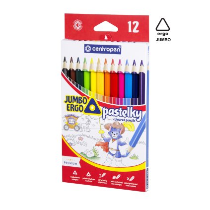 Pastelky 9522 trojhranné JUMBO, sada 12 barev