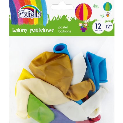 Balónky PASTEL mix 12", sada 12 ks