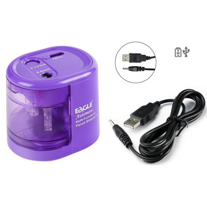 Ořezávátko EG-5161USB dvojité bateriové, s USB, FIALOVÉ