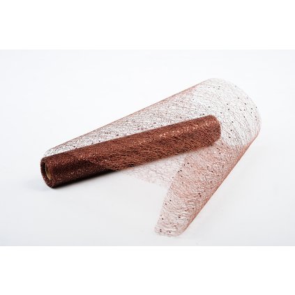 Tkanina BRONZOVÁ Fibre glitr 30cm x 4,6m