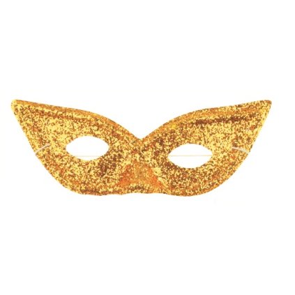 Škraboška s glitry, zlatá