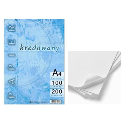 Papír A4 křídový 200g, 100 listů