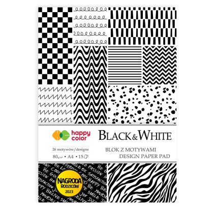 Papír dekorační A4 BLACK&WHITE v bloku, 80g/m2