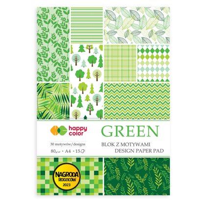 Papír dekorační A4 GREEN v bloku, 80g/m2
