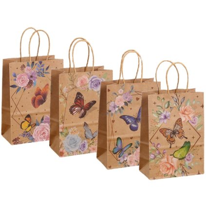 Taška dárková 21x27x11cm hnědá s potiskem Craft