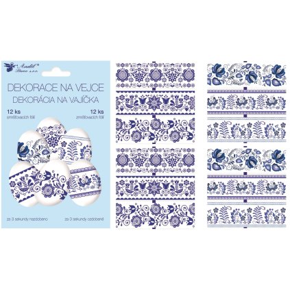 Košilky na vajíčka modrý motiv, sada 12ks