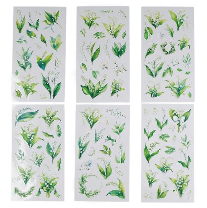 Samolepky KONVALINKY, 6 listů