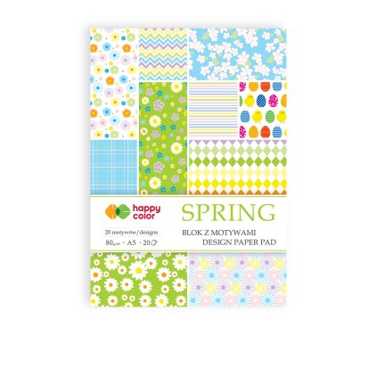 Papír dekorační A5 SPRING v bloku, 80g/m2