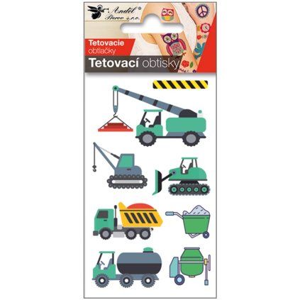 Tetovací obtisky stavební stroje