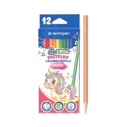 Pastelky 9524 trojhranné PASTEL, sada 12 barev
