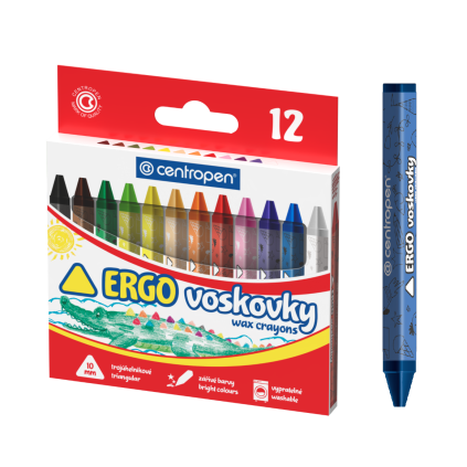 Voskovky 9531 trojhranné, sada 12 barev